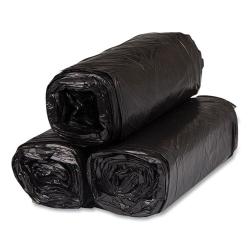 Image of Inteplast Group High-Density Commercial Can Liners, 16 gal, 8 mic, 24" x 33", Black, Interleaved Roll, 50 Bags/Roll, 20 Rolls/Carton