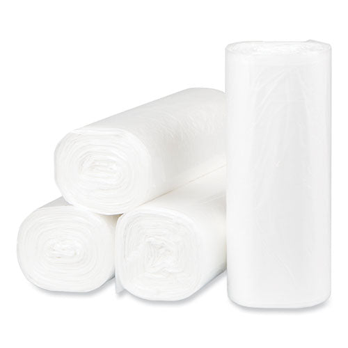 Image of Inteplast Group High-Density Commercial Can Liners, 16 gal, 8 mic, 24" x 33", Natural, Interleaved Roll, 50 Bags/Roll, 20 Rolls/Carton