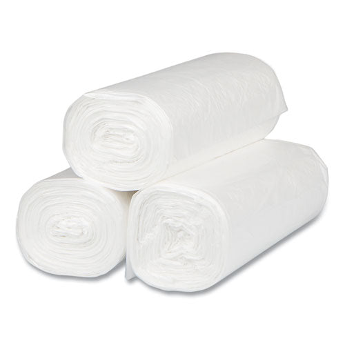 Image of Inteplast Group High-Density Commercial Can Liners, 16 gal, 8 mic, 24" x 33", Natural, Interleaved Roll, 50 Bags/Roll, 20 Rolls/Carton
