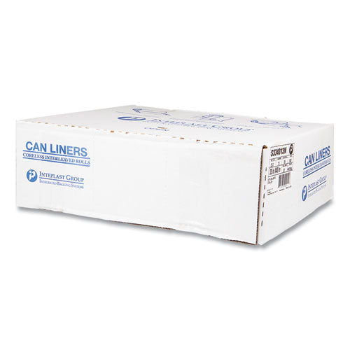 Image of Inteplast Group High-Density Commercial Can Liners, 33 gal, 13 mic, 33" x 40", Clear, Interleaved Roll, 25 Bags/Roll, 20 Rolls/Carton