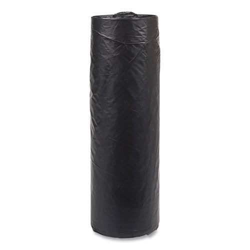 Image of Inteplast Group High-Density Commercial Can Liners, 33 gal, 16 mic, 33" x 40", Black, Interleaved Roll, 25 Bags/Roll, 10 Rolls/Carton