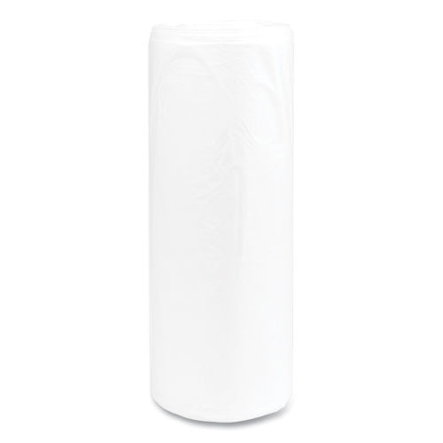 Image of Inteplast Group High-Density Commercial Can Liners, 55 gal, 14 mic, 36" x 60", Clear, Interleaved Roll, 25 Bags/Roll, 8 Rolls/Carton
