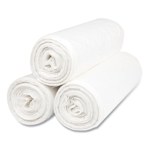 Image of Inteplast Group High-Density Commercial Can Liners, 55 gal, 14 mic, 36" x 60", Clear, Interleaved Roll, 25 Bags/Roll, 8 Rolls/Carton