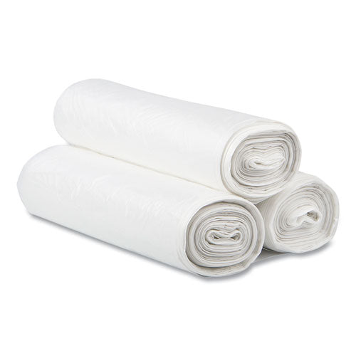 Image of Inteplast Group High-Density Commercial Can Liners, 60 gal, 14 mic, 38" x 60", Clear, Interleaved Roll, 25 Bags/Roll, 8 Rolls/Carton