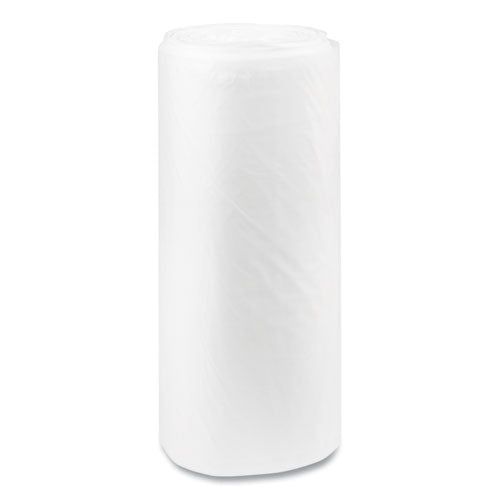 Image of Inteplast Group High-Density Commercial Can Liners, 60 gal, 22 mic, 38" x 60", Clear, Interleaved Roll, 25 Bags/Roll, 6 Rolls/Carton
