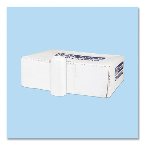 Image of Inteplast Group High-Density Commercial Can Liners, 45 gal, 12 mic, 40" x 48", Clear, Interleaved Roll, 25 Bags/Roll, 10 Rolls/Carton