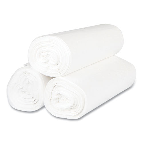 Image of Inteplast Group High-Density Commercial Can Liners, 45 gal, 12 mic, 40" x 48", Clear, Interleaved Roll, 25 Bags/Roll, 10 Rolls/Carton