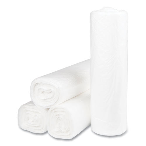 Image of Inteplast Group High-Density Commercial Can Liners, 45 gal, 14 mic, 40" x 48", Clear, Interleaved Roll, 25 Bags/Roll, 10 Rolls/Carton