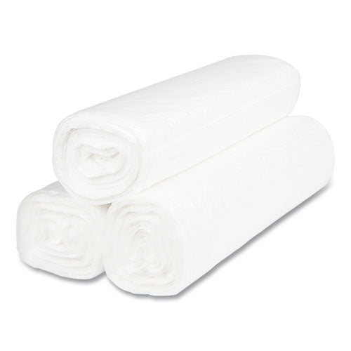 Image of Inteplast Group High-Density Commercial Can Liners, 45 gal, 14 mic, 40" x 48", Clear, Interleaved Roll, 25 Bags/Roll, 10 Rolls/Carton