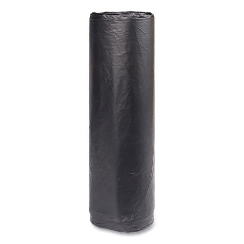 Image of Inteplast Group High-Density Commercial Can Liners, 45 gal, 16 mic, 40" x 48", Black, Interleaved Roll, 25 Bags/Roll, 10 Rolls/Carton