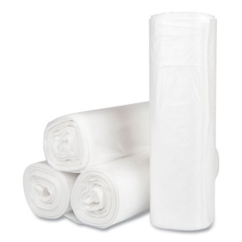 Image of Inteplast Group High-Density Commercial Can Liners, 45 gal, 16 mic, 40" x 48", Clear, Interleaved Roll, 25 Bags/Roll, 10 Rolls/Carton