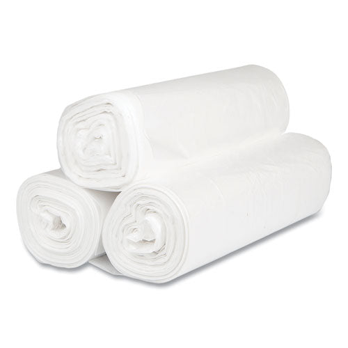 Image of Inteplast Group High-Density Commercial Can Liners, 45 gal, 16 mic, 40" x 48", Clear, Interleaved Roll, 25 Bags/Roll, 10 Rolls/Carton