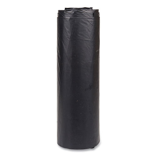 Image of Inteplast Group High-Density Commercial Can Liners, 45 gal, 22 mic, 40" x 48", Black, Interleaved Roll, 25 Bags/Roll, 6 Rolls/Carton