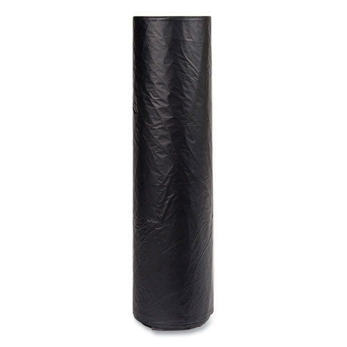 Image of Inteplast Group High-Density Commercial Can Liners, 56 gal, 16 mic, 43" x 48", Black, Interleaved Roll, 25 Bags/Roll, 8 Rolls/Carton