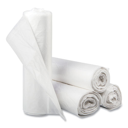 Image of Inteplast Group High-Density Commercial Can Liners, 56 gal, 16 mic, 43" x 48", Natural, Interleaved Roll, 25 Bags/Roll, 8 Rolls/Carton