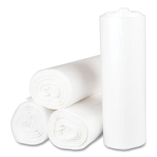Image of Inteplast Group High-Density Commercial Can Liners, 56 gal, 17 mic, 43" x 48", Clear, Interleaved Roll, 25 Bags/Roll, 8 Rolls/Carton