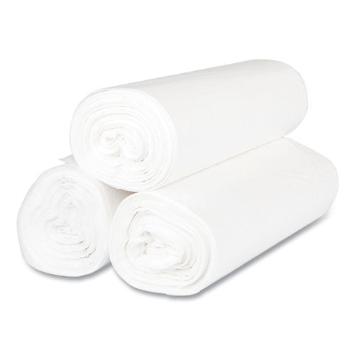Image of Inteplast Group High-Density Commercial Can Liners, 56 gal, 17 mic, 43" x 48", Clear, Interleaved Roll, 25 Bags/Roll, 8 Rolls/Carton