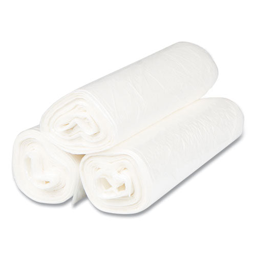 Image of Inteplast Group High-Density Commercial Can Liners, 56 gal, 22 mic, 43" x 48", Natural, Interleaved Roll, 25 Bags/Roll, 8 Rolls/Carton