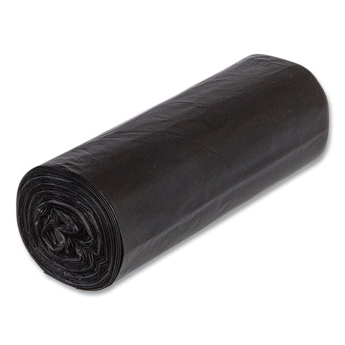 Image of Inteplast Group Low-Density Commercial Can Liners, 30 gal, 0.9 mil, 30" x 36", Black, Interleaved Roll, 25 Bags/Roll, 8 Rolls/Carton