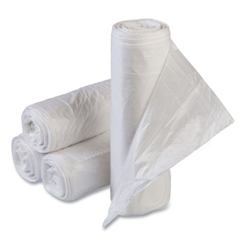 Image of Inteplast Group Low-Density Commercial Can Liners, 60 gal, 1.15 mil, 38" x 58", Clear, Interleaved Roll, 20 Bags/Roll, 5 Rolls/Carton