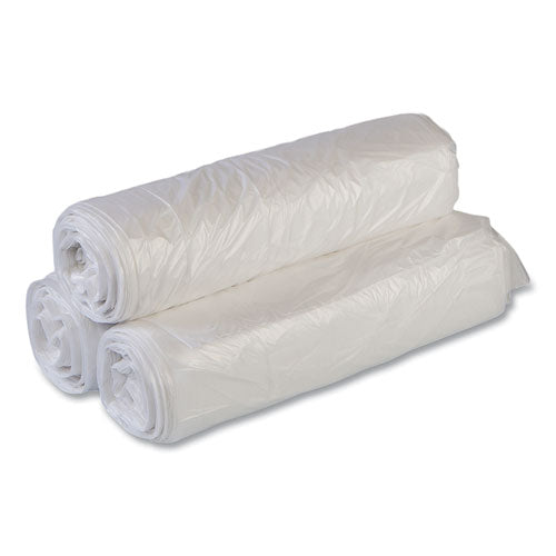 Image of Inteplast Group Low-Density Commercial Can Liners, 60 gal, 1.15 mil, 38" x 58", Clear, Interleaved Roll, 20 Bags/Roll, 5 Rolls/Carton
