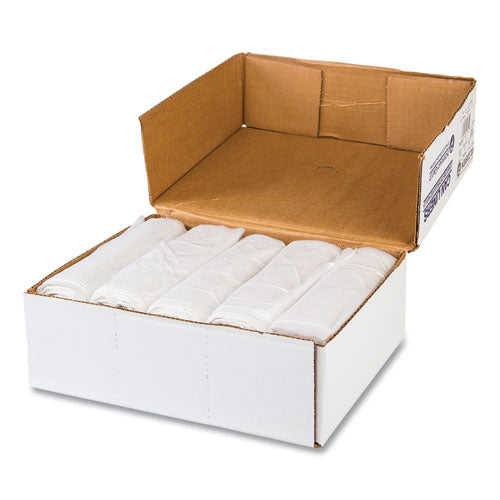 Image of Inteplast Group High-Density Commercial Can Liner Value Pack, 55 gal, 11 mic, 36" x 58", Clear, Interleaved Roll, 25 Bags/Roll, 8 Rolls/CT