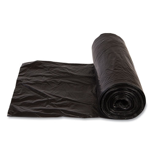 Image of Inteplast Group High-Density Commercial Can Liner Value Pack, 60 gal, 19 mic, 38" x 58", Black, Interleaved Roll, 25 Bags/Roll, 6 Rolls/CT