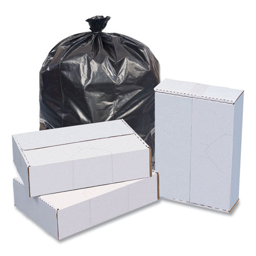 Image of Inteplast Group High-Density Commercial Can Liner Value Pack, 60 gal, 19 mic, 38" x 58", Black, Interleaved Roll, 25 Bags/Roll, 6 Rolls/CT
