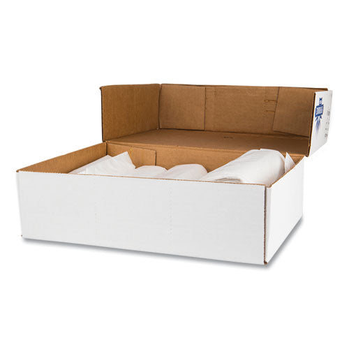Image of Inteplast Group High-Density Commercial Can Liner Value Pack, 60 gal, 14 mic, 38" x 58", Clear, Interleaved Roll, 25 Bags/Roll, 8 Rolls/CT