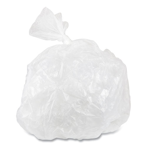 Image of Inteplast Group High-Density Commercial Can Liner Value Pack, 60 gal, 14 mic, 38" x 58", Clear, Interleaved Roll, 25 Bags/Roll, 8 Rolls/CT