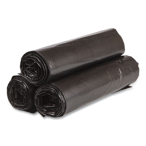 Image of Inteplast Group High-Density Commercial Can Liner Value Pack, 45 gal, 19 mic, 40" x 46", Black, Interleaved Roll, 25 Bags/Roll, 6 Rolls/CT