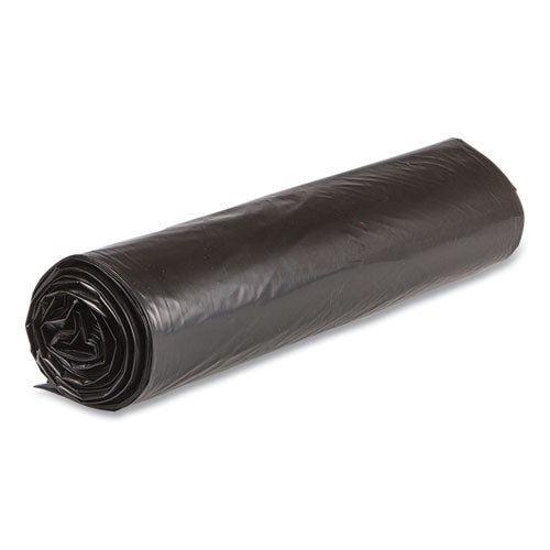 Image of Inteplast Group High-Density Commercial Can Liner Value Pack, 45 gal, 19 mic, 40" x 46", Black, Interleaved Roll, 25 Bags/Roll, 6 Rolls/CT