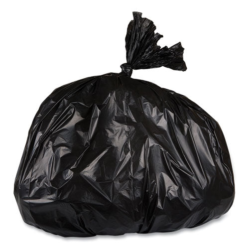 Image of Inteplast Group High-Density Commercial Can Liner Value Pack, 45 gal, 19 mic, 40" x 46", Black, Interleaved Roll, 25 Bags/Roll, 6 Rolls/CT