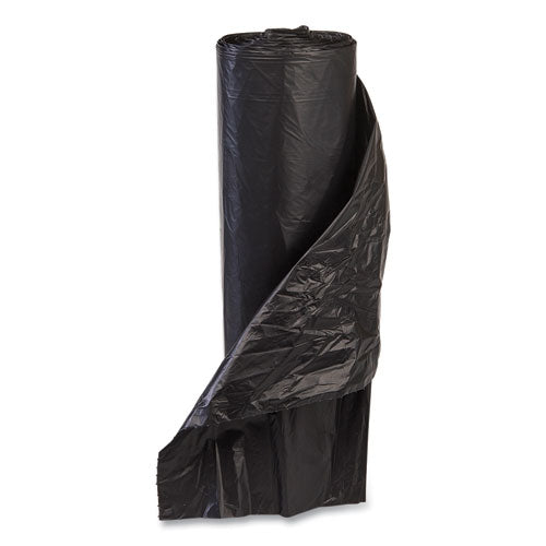 Image of Inteplast Group High-Density Commercial Can Liner Value Pack, 56 gal, 19 mic, 43" x 46", Black, Interleaved Roll, 25 Bags/Roll, 6 Rolls/CT