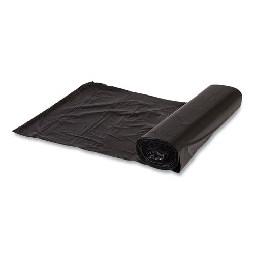 Image of Inteplast Group High-Density Commercial Can Liner Value Pack, 56 gal, 19 mic, 43" x 46", Black, Interleaved Roll, 25 Bags/Roll, 6 Rolls/CT