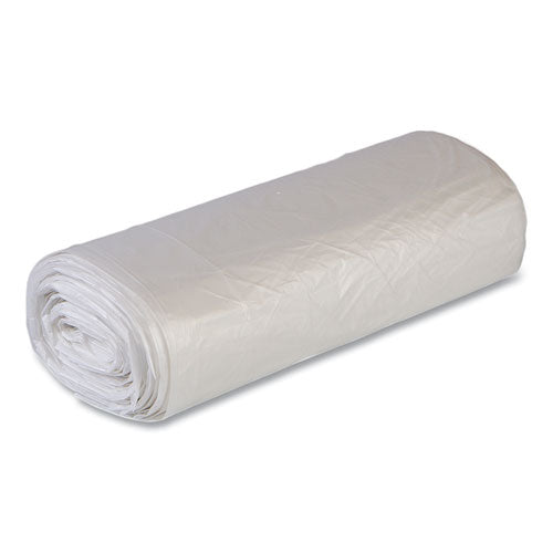Image of Inteplast Group High-Density Commercial Can Liner Value Pack, 60 gal, 14 mic, 43" x 46", Clear, Interleaved Roll, 25 Bags/Roll, 8 Rolls/CT