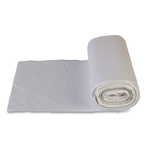 Image of Inteplast Group High-Density Commercial Can Liner Value Pack, 60 gal, 14 mic, 43" x 46", Clear, Interleaved Roll, 25 Bags/Roll, 8 Rolls/CT