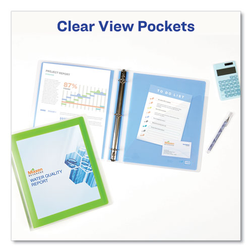 Image of Avery® Flexi-View Binder with Round Rings, 3 Rings, 1" Capacity, 11 x 8.5, Blue