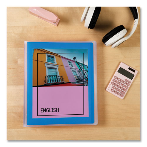 Image of Avery® Flexi-View Binder with Round Rings, 3 Rings, 1" Capacity, 11 x 8.5, Blue