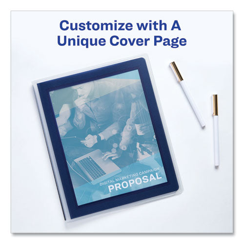 Image of Avery® Flexi-View Binder with Round Rings, 3 Rings, 1" Capacity, 11 x 8.5, Blue