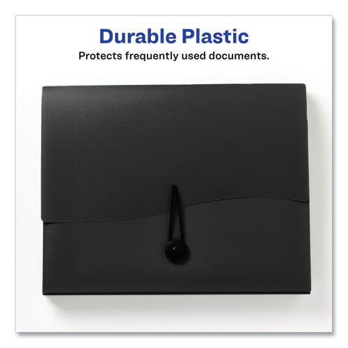 Image of Avery® Slide and View Expanding File, 6 Sections, Hook/Loop Closure, Letter Size, Black