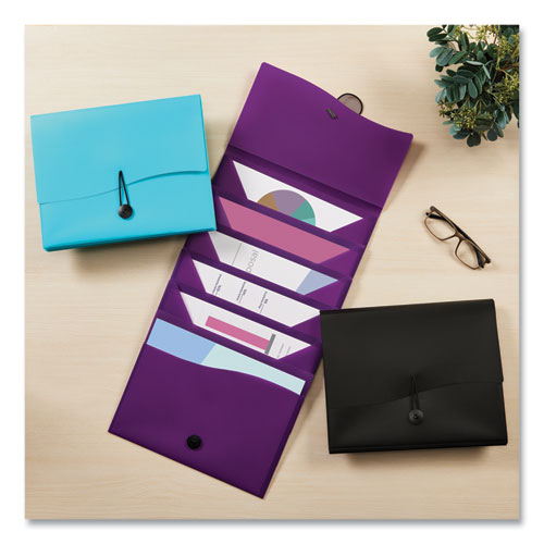 Image of Avery® Slide and View Expanding File, 6 Sections, Hook/Loop Closure, Letter Size, Black