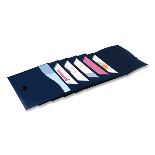 Image of Avery® Slide and View Expanding File, 6 Sections, Hook/Loop Closure, Letter Size, Navy Blue