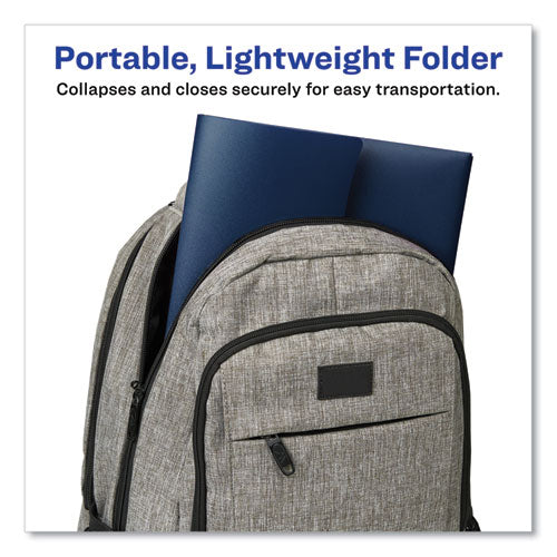 Image of Avery® Slide and View Expanding File, 6 Sections, Hook/Loop Closure, Letter Size, Navy Blue