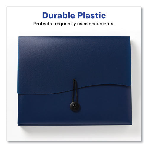 Image of Avery® Slide and View Expanding File, 6 Sections, Hook/Loop Closure, Letter Size, Navy Blue