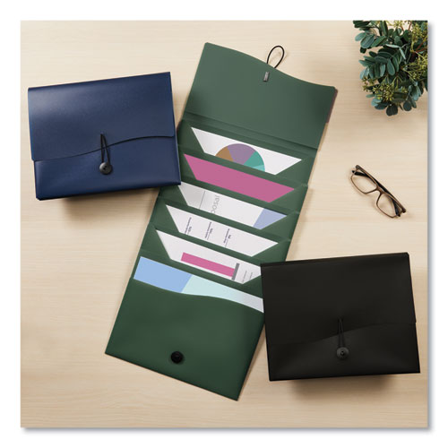 Image of Avery® Slide and View Expanding File, 6 Sections, Hook/Loop Closure, Letter Size, Navy Blue