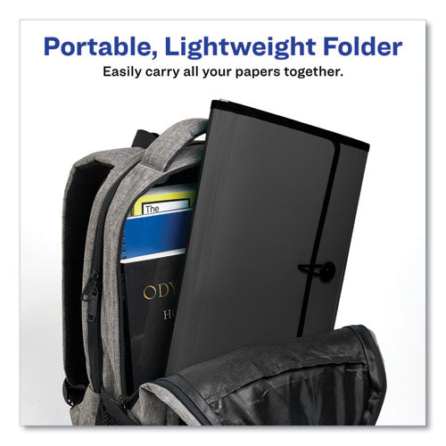 Image of Avery® Expanding File Folder Organizer, 7 Sections, Hook/Loop Closure, Letter Size, Black