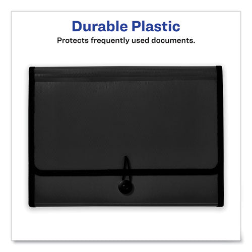 Image of Avery® Expanding File Folder Organizer, 7 Sections, Hook/Loop Closure, Letter Size, Black
