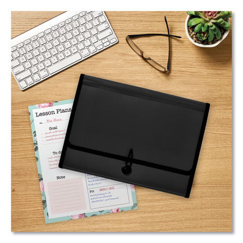 Image of Avery® Expanding File Folder Organizer, 7 Sections, Hook/Loop Closure, Letter Size, Black