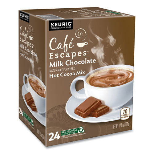 Image of Cafe Escapes® Cafe Escapes Milk Chocolate Hot Cocoa K-Cups, 24/box